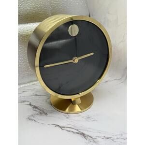 Vintage Howard Miller Nathan George Horwitt Brass Museum Desk Clock Movado MCM